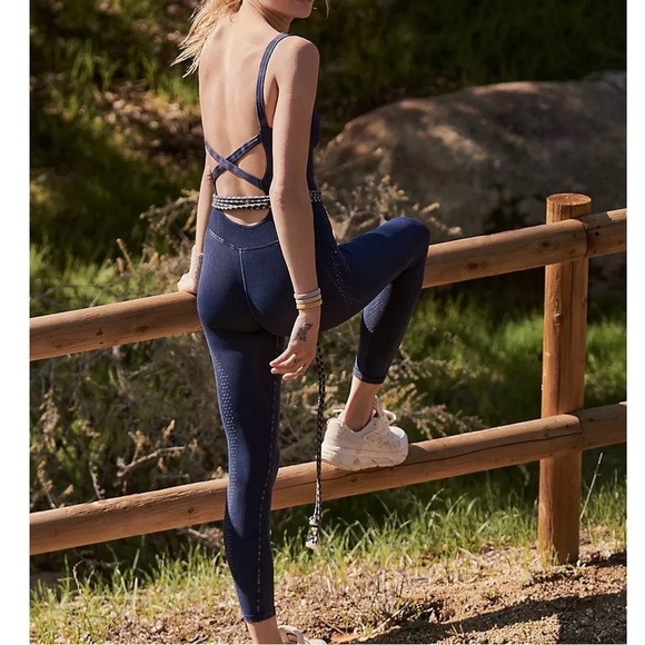 Free People Pants - Free people good karma deepest navy onesie